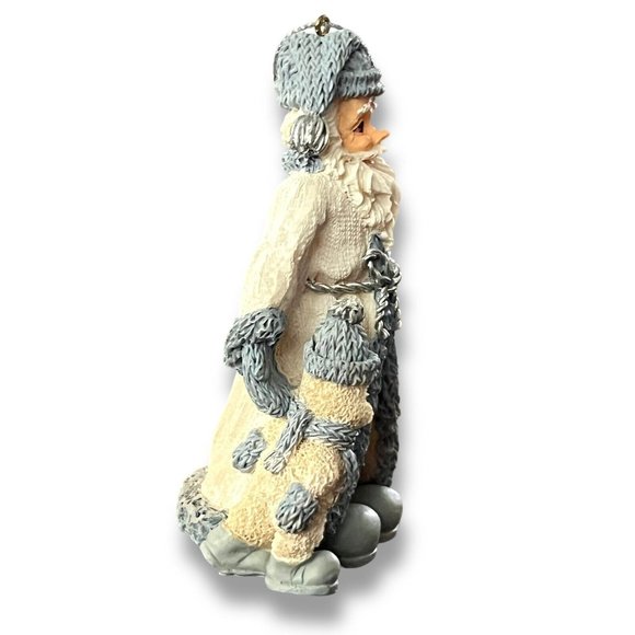 Snow Buddies Ornament Santa & Powder Walking Vintage 1998 Blue & White Snowman - Picture 3 of 10